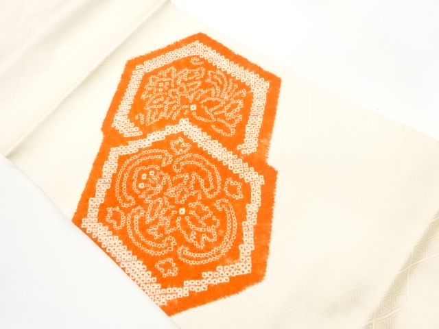JAPANESE NAGOYA OBI / SHIBORI / KIKKO PATTERN